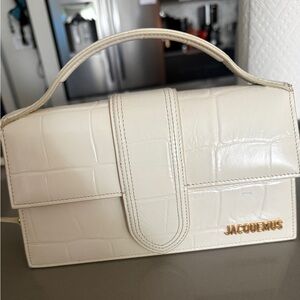 Jacquemus - Large Bambino White Croc-Embossed